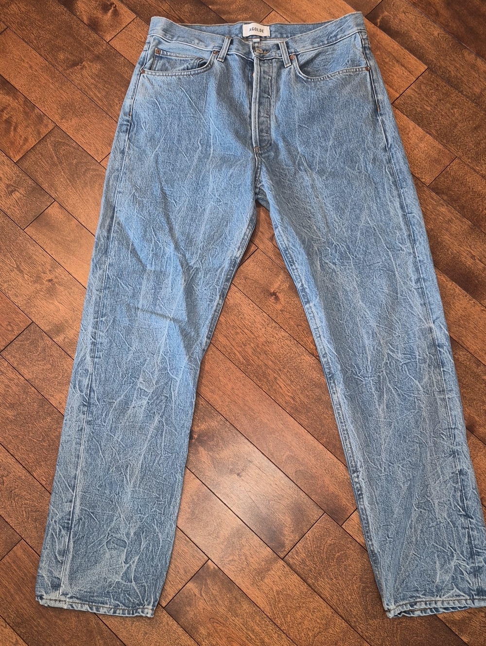 Agolde Women's Light Blue Straight Leg Jeans